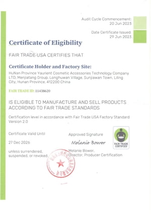 Fair Trade Certificate