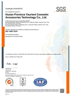 ISO 14001 Certificate